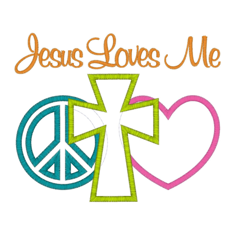 Peace (78) Peace Love Cross Applique 6x10