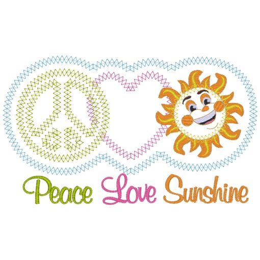 Peace (87) Peace Love Sunshine Applique 5x7