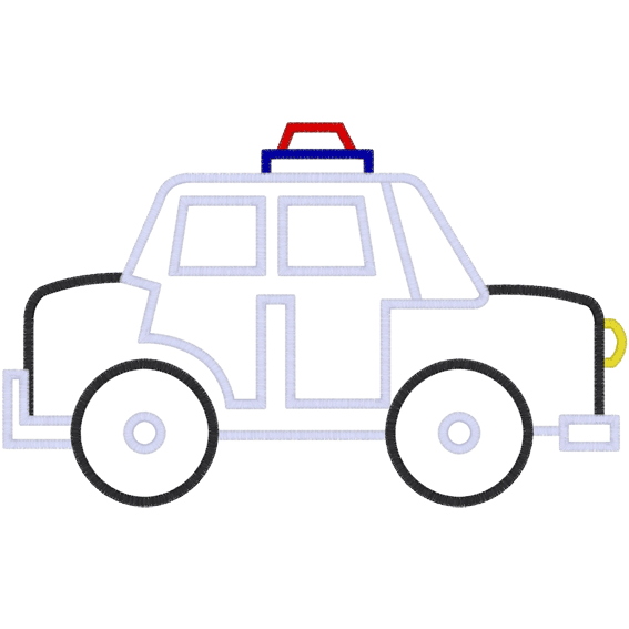 Police (A6) Car Applique 5x7
