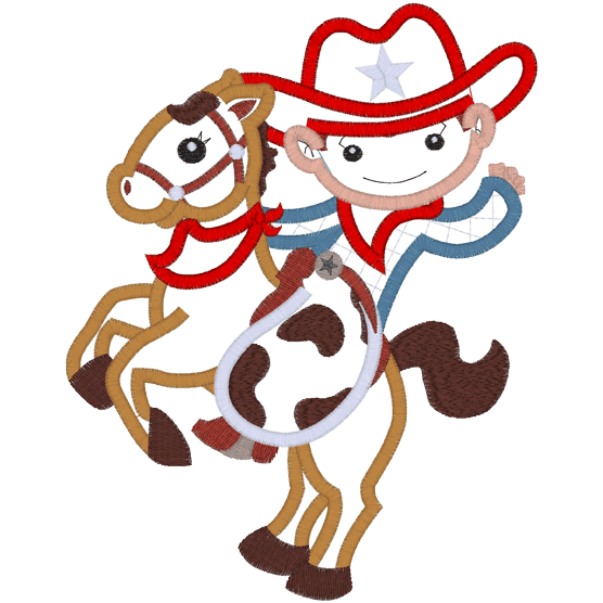 Pony Party (A6) Cowboy Applique 5x7