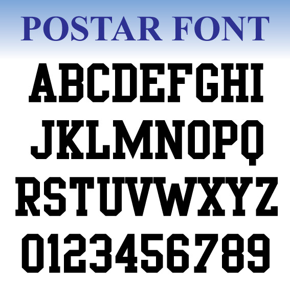 Fonts (A1) Postar Applique 4x4 5x7 6x10