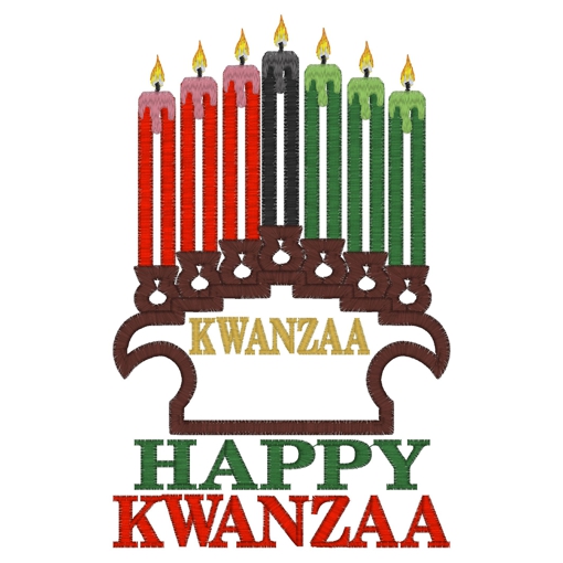Religion (1) Happy Kwanzaa Applique 5x7