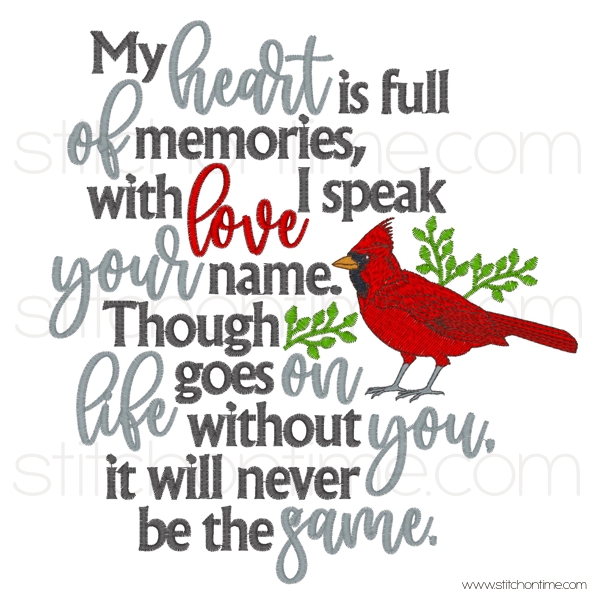 25 Religion : My Heart is Full of Memories Cardinal Verse