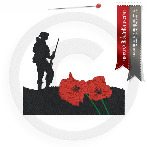 1 REMEMBRANCE : Soldier and Poppies