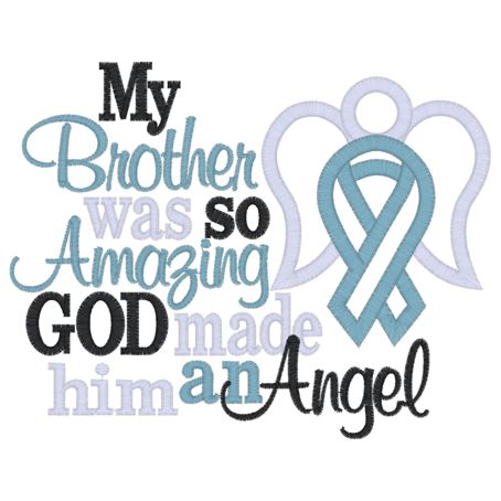Ribbons (22) Brother Angel Charity Ribbon Applique 5x7