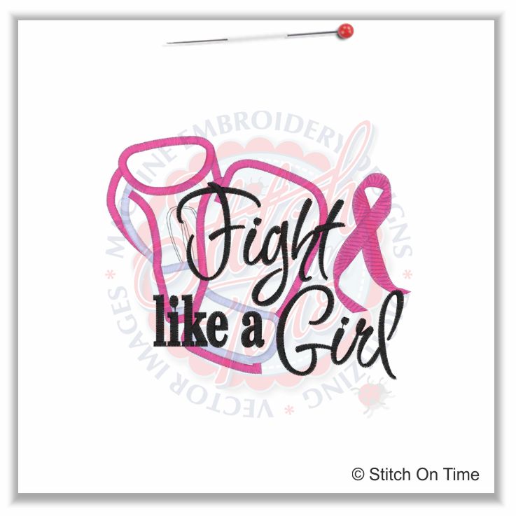 47 Ribbons : Fight Like A Girl Applique 5x7
