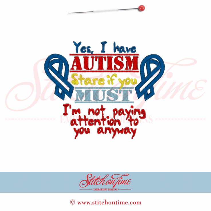 65 Ribbons : Yes I Have Autism 5x7