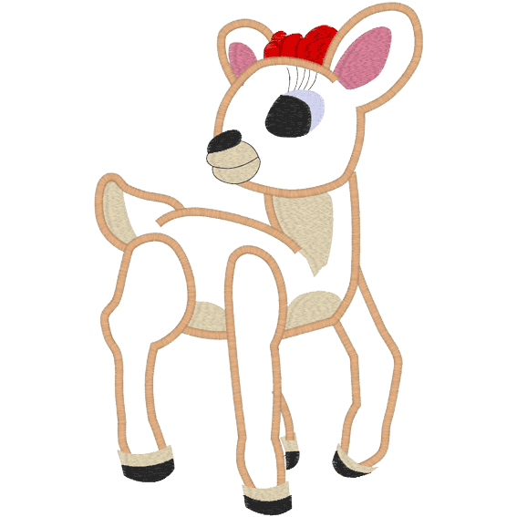 Rudolph (A23) Reindeer Applique 6x10