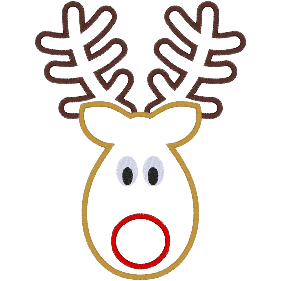 Rudolph (A32) Reindeer Applique 6x10