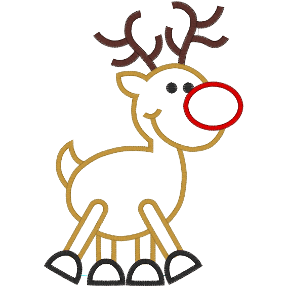 Rudolph (A36) Reindeer Applique 6x10