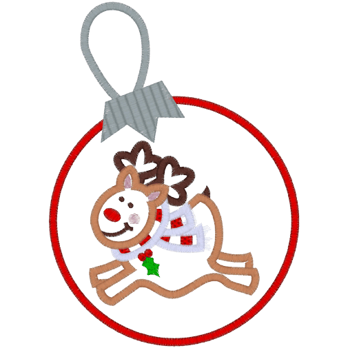 Rudolph (A40) Reindeer Ornament Applique 5x7