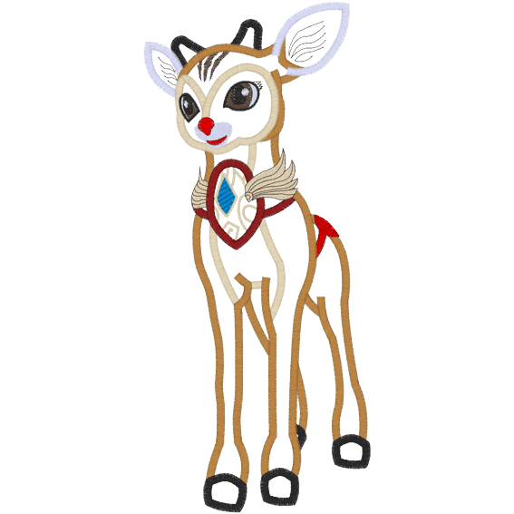 Rudolph (A41) Reindeer Applique 6x10