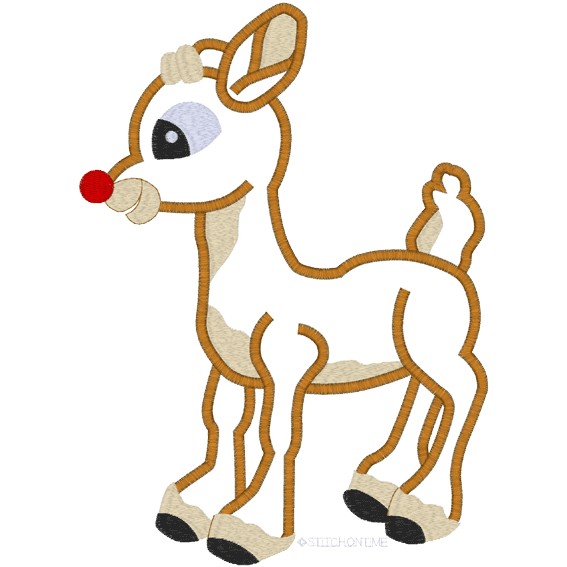 Rudolph (A9) Reindeer Applique 6x10