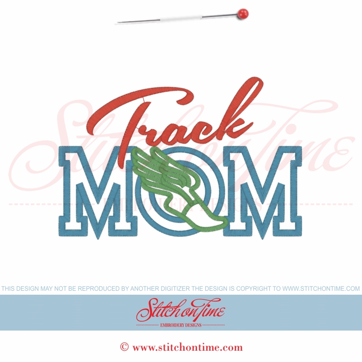 4 Running : Track Mom Applique 5x7