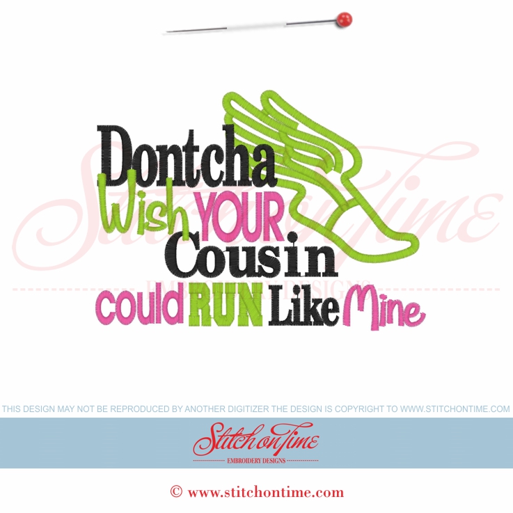 5 Running : Dontcha Wish Could Run Applique 5x7