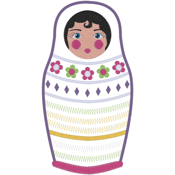 Russian Dolls (A4) Applique 5x7