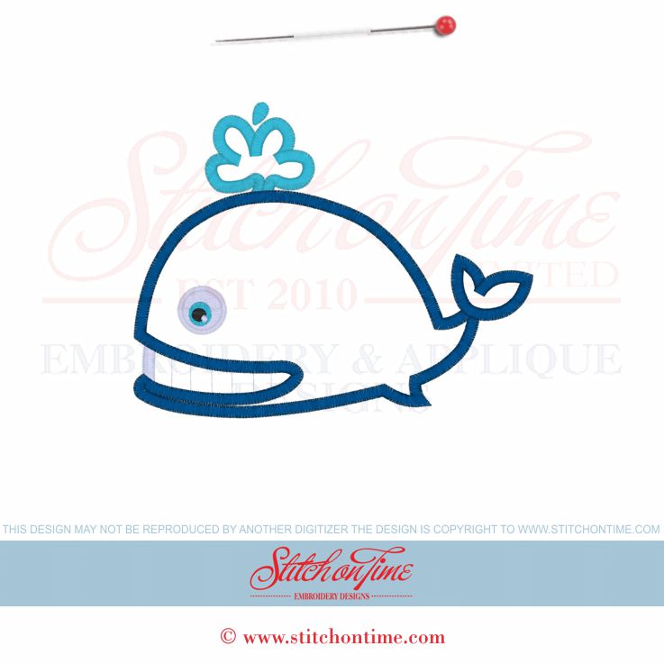 4 Sailing BSD : Whale Applique 5x7