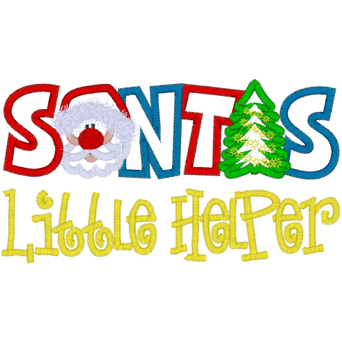 Sayings (A1045) Santas Little Helper applique 5x7