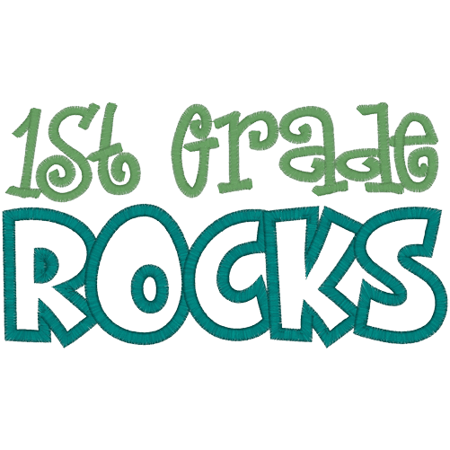 Sayings (A1051) 1st Grade Rocks Applique 5x7