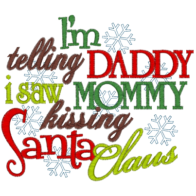 Sayings (A1067) Kissing Santa Clause 5x7