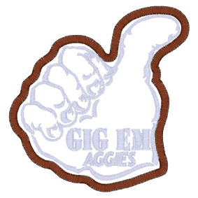 Sayings (A1124) Aggies Hand Applique 4x4