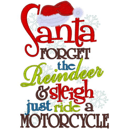 Sayings (A1218) Santa Motorcycle 5x7