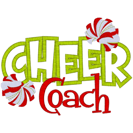 Sayings (A1244) Cheer Coach Applique 5x7