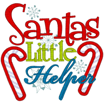 Sayings (A1257) Santas Little Helper Applique 5x7