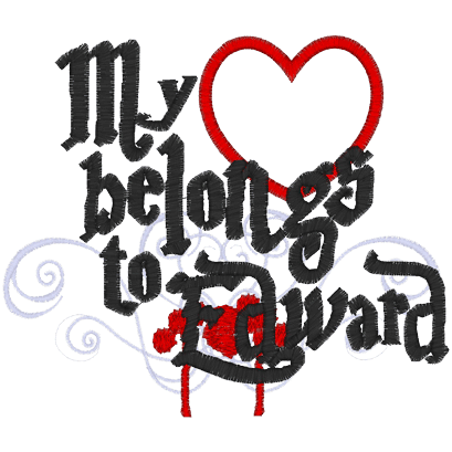 Sayings (A1330) Heart Belongs to Edward Applique 5x7