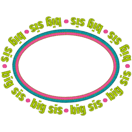 Sayings (A1373) Big Sis Oval Applique 5x7