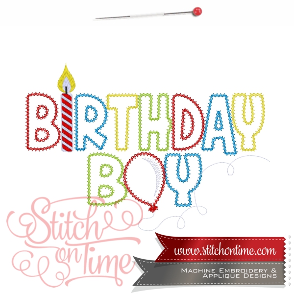 Sayings (A1520) Birthday Boy Rough Cut Applique 5x7