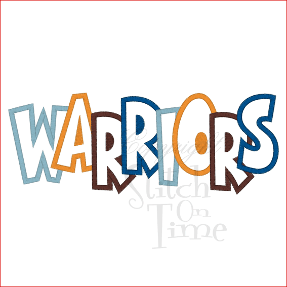 Sayings (1620) Warriors Applique 6x10