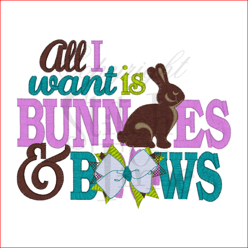 Sayings (1713) Bunnies & Bows 4x4