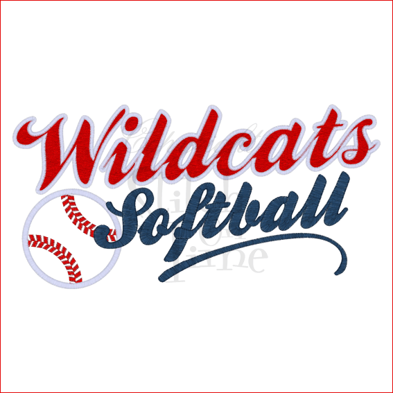 Sayings (1714) Wildcats Sofball Applique 6x10