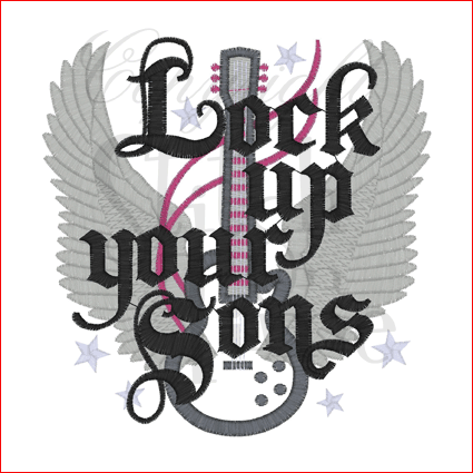 Sayings (1890) Lock Up Your Sons Applique 4x4