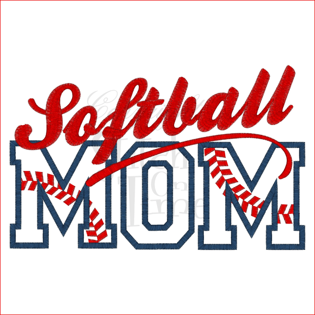 Sayings (2158) Softball Mom Applique 5x7