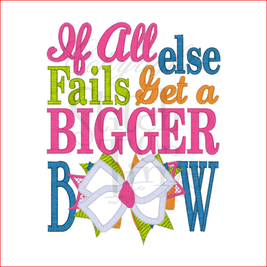 Sayings (1829) Bigger Bow Applique 4x4