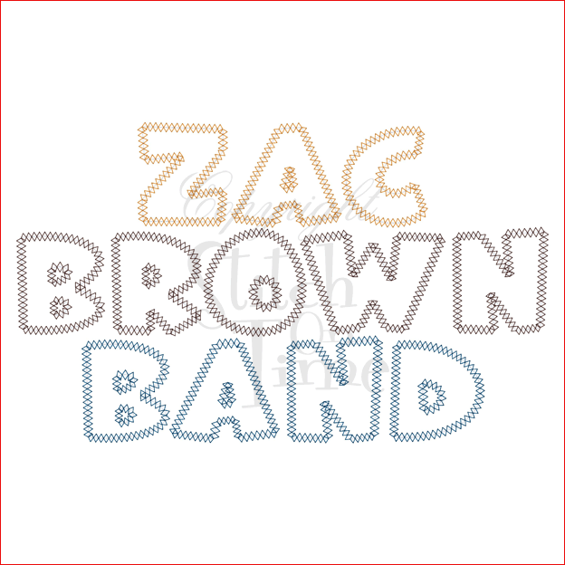 Sayings (1884) Zac Brown Band Zig Zag Applique 6x10
