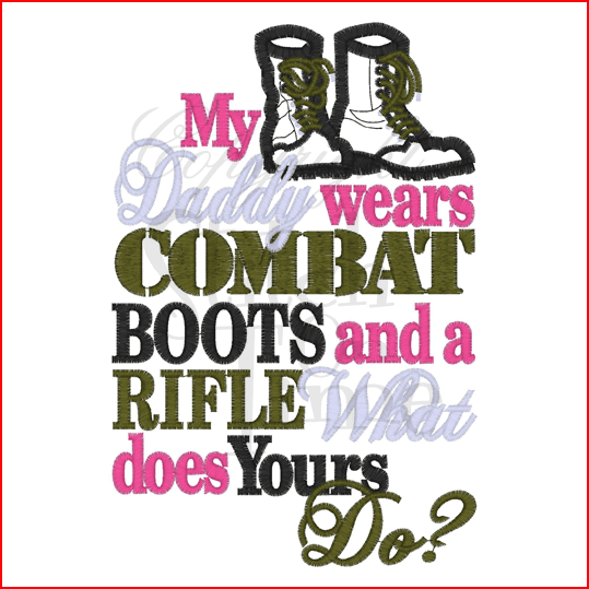 Sayings (1960) Combat Boots Applique 5x7