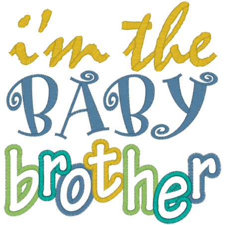 Sayings (A203) BABY BROTHER Applique 6x10