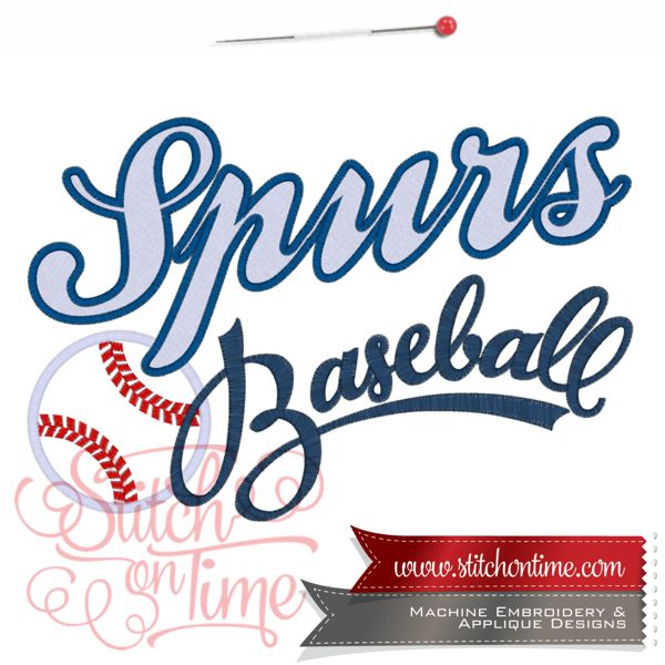 Sayings (2049) Spurs Baseball Applique 6x10