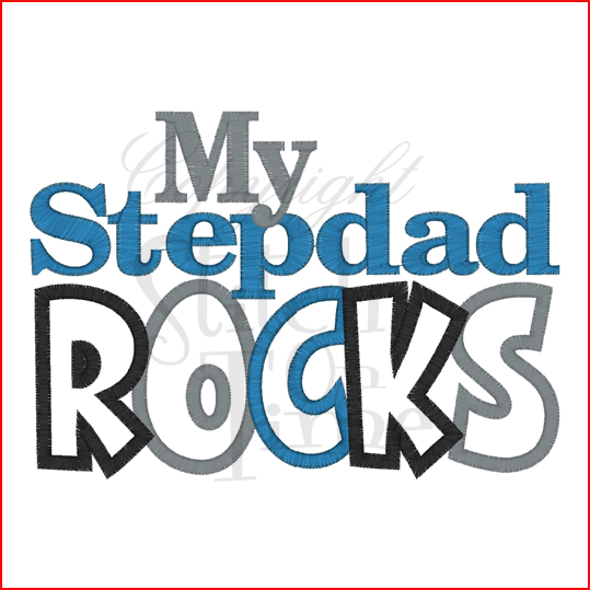 Sayings (2082) Stepdad Rocks Applique 5x7