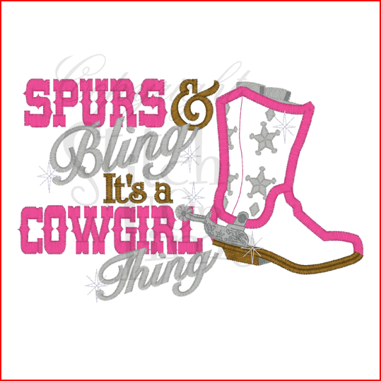 Sayings (2309) Cowgirl Thing Applique 6x10