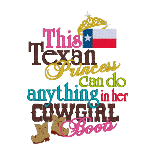 Sayings (2110) Texan Princess 5x7