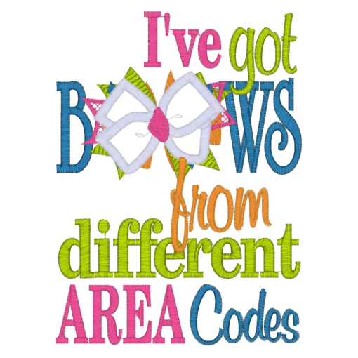 Sayings (2151) Bows From Area Codes Applique 5x7