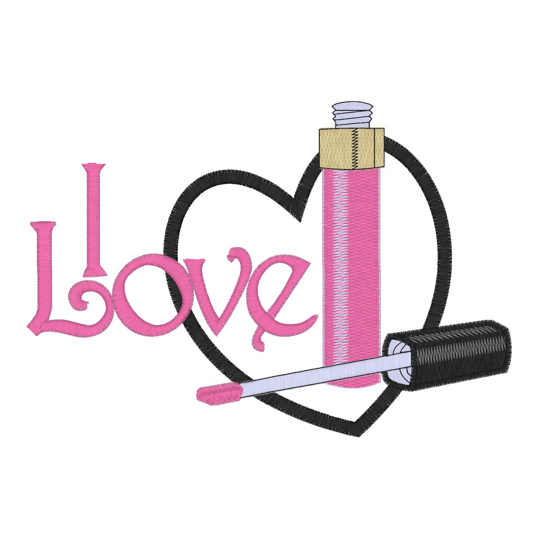 Sayings (2162) I love Lip Gloss Applique 5x7