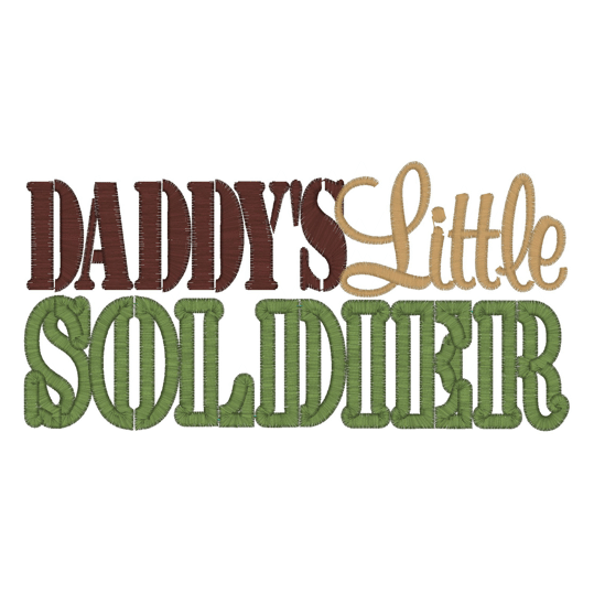 Sayings (2201) Daddys Little soldier Applique 5x7