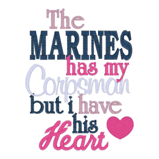 Sayings (2499) Marines Heart 5x7