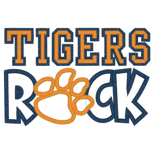 Sayings (2561) Tigers Rock Applique 5x7