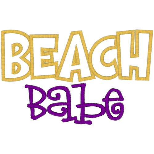 Sayings (A258) BEACH BABE Applique 5x7